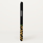 シックな金ゴールドブラウンレオパード印刷レッドローズ（名前あり） Case-Mate iPhoneケース (裏面/右)