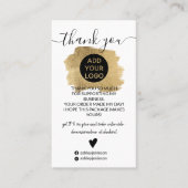 シックな金ゴールドブラシストロークのロ感謝していゴの順序 名刺 (正面)