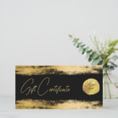 シックな金ゴールドブラシストロークの箔 |ロゴギフト券 (スタンド正面)