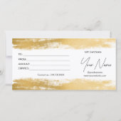 シックな金ゴールドブラシストロークの箔 |ロゴギフト券 (裏面)