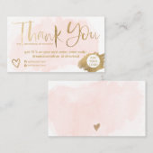 シックな金ゴールドブラシフォントピンクブラシの順序あなた 名刺 (正面/裏面)