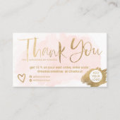 シックな金ゴールドブラシフォントピンクブラシの順序あなた 名刺 (正面)