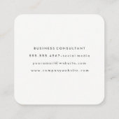 シックな金ゴールドブラシモダン付きカラーブロック スクエア名刺 (裏面)