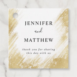 シックな金ゴールドブラシ結婚ストローク フェイバータグ