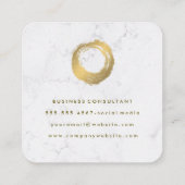 シックな金ゴールドブラシ |大理石 スクエア名刺 (裏面)