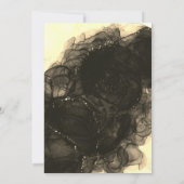 シックな金ゴールドブラックドリッピンググリッターモノグラム 招待状 (裏面)