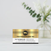 シックな金ゴールドブラックレイヤートッカー 名刺 (スタンド正面)