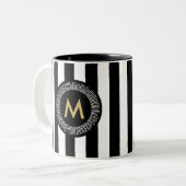 シックな金ゴールドホイルの効果ブラシストロークコーヒー・マグ ツートーンマグカップ (正面左)