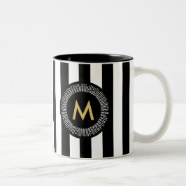 シックな金ゴールドホイルの効果ブラシストロークコーヒー・マグ ツートーンマグカップ