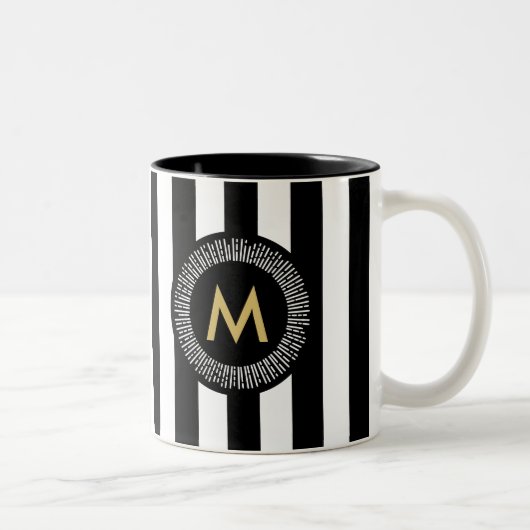 シックな金ゴールドホイルの効果ブラシストロークコーヒー・マグ ツートーンマグカップ (右)