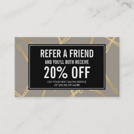 シックな金ゴールドボビーピンヘアサロングレー紹介カード 紹介カード