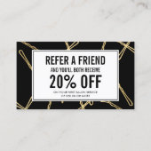 シックな金ゴールドボビーピンヘアサロンブラック紹介 紹介カード (正面)