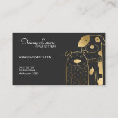 シックな金ゴールドマンガドッグズペットシッター | ドッグウォーカー 名刺 (裏面)