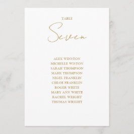 シックな金ゴールドモダンシーティンググラフテーブル番号 招待状