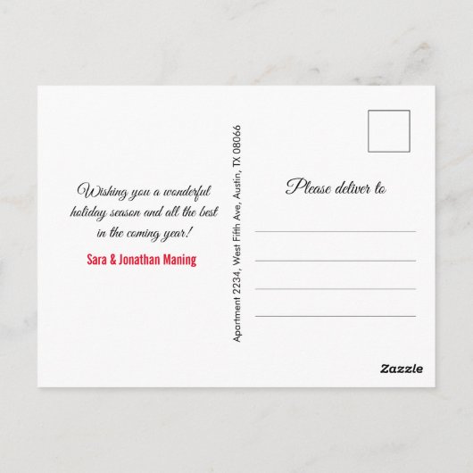 シックな金ゴールドラインストーンはクリスマスの新年をドリップ ポストカード (裏面)