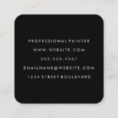 シックな金ゴールドレザーでブラシされたモノグラムの水色 スクエア名刺 (裏面)