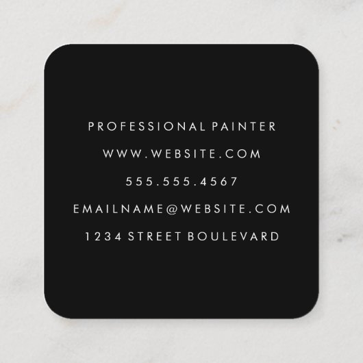 シックな金ゴールドレザーでブラシされたモノグラムの水色 スクエア名刺 (裏面)