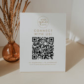 シックな金ゴールドロゴConnect with Us Social Media 台座サイン