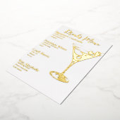 シックな金ゴールド入りドリンクパーティーバーメニュー 箔シーズンカード (回転した状態)