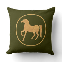 シックな金ゴールド効果の馬のダークモッシーグリーン