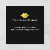 シックな金ゴールド唇の黒い美しいメイクアップ スクエア名刺 (裏面)