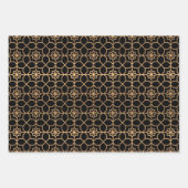 シックな金ゴールド幾何学的アラビアイスラム ラッピングペーパーシート (正面)