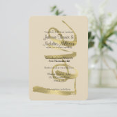 シックな金ゴールド愛は患者結婚の 招待状 (スタンド正面)