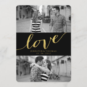 シックな金ゴールド愛   セーブザデート