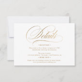 シックな金ゴールド書道シックな詳細結婚ズ 招待状 (正面)