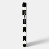 シックな金ゴールド水玉模様と白黒ストライプ付き Case-Mate iPhoneケース (裏面 / 左)