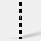 シックな金ゴールド水玉模様と白黒ストライプ付き Case-Mate iPhoneケース (裏面 / 右)