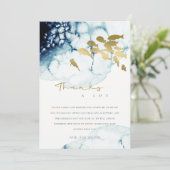 シックな金ゴールド海軍の水中魚の赤ちゃんシャワー サンキューカード (スタンド正面)