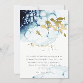 シックな金ゴールド海軍の水中魚の赤ちゃんシャワー サンキューカード