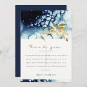 シックな金ゴールド海軍の海中魚の神聖な聖域 サンキューカード (正面/裏面)