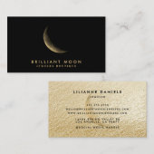 シックな金ゴールド神秘的なムーンフェイズブラック 名刺 (正面/裏面)