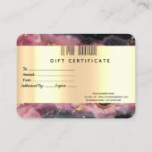 シックな金ゴールド紙吹雪、ブルゴーニュ大理石金ゴールド 割引カード (裏面)