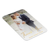 シックな金ゴールド結婚手書き写感謝してい真あなた マグネット (右側)