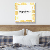 シックな金ゴールド花の幸福は選択である キャンバスプリント (インサイチュ (寝室))