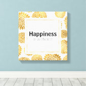 シックな金ゴールド花の幸福は選択である キャンバスプリント (インサイチュ (ウッドフロア))