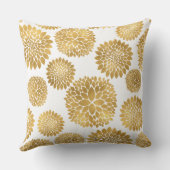 シックな金ゴールド花の幸福は選択である クッション (裏面)