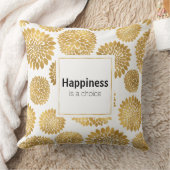 シックな金ゴールド花の幸福は選択である クッション (ブランケット)