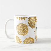 シックな金ゴールド花の幸福は選択である コーヒーマグカップ (左)