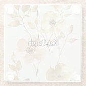 シックな金ゴールド花 ガラスコースター (裏面)