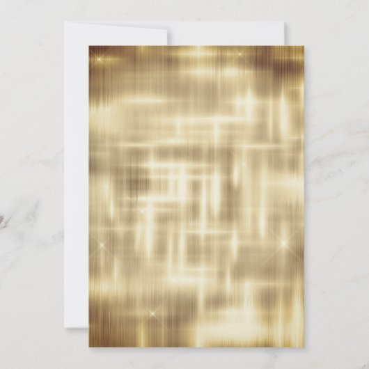 シックな金ゴールド茶色のドリッピンググリッター任意の年齢モノグラム 招待状 (裏面)