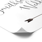 シックな金ゴールド葉パーム矢印の方向記号 ポスター (角)