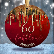 シックな金ゴールド赤い黒いグリッターは任意の年齢の誕生日を乾燥