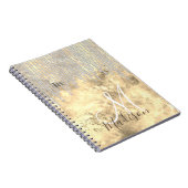 シックな金ゴールド銀のライン石ドリップモノグラム ノートブック (右側)