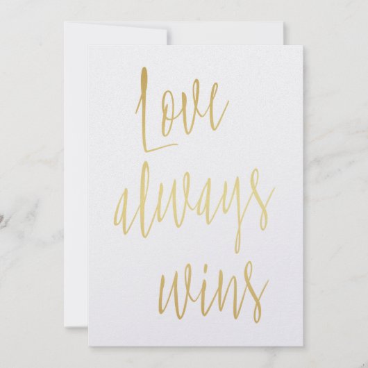 シックな金ゴールド「愛はいつも勝つ」 (正面)