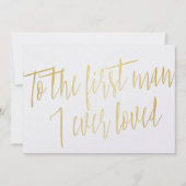 シックな金ゴールド「私が愛した最初の人に」 招待状 (正面)