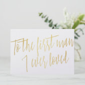 シックな金ゴールド「私が愛した最初の人に」 招待状 (スタンド正面)